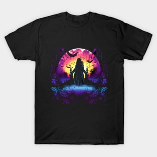 Gothic Lady Halloween Castle T-Shirt